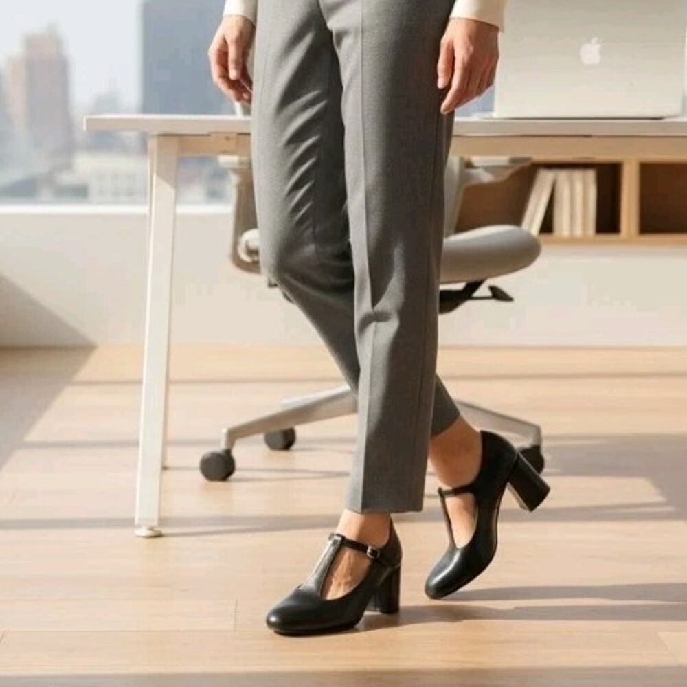 Dream Pairs Black T-Strap Mary Jane Pumps Block Heel Vintage Style Women’s 10